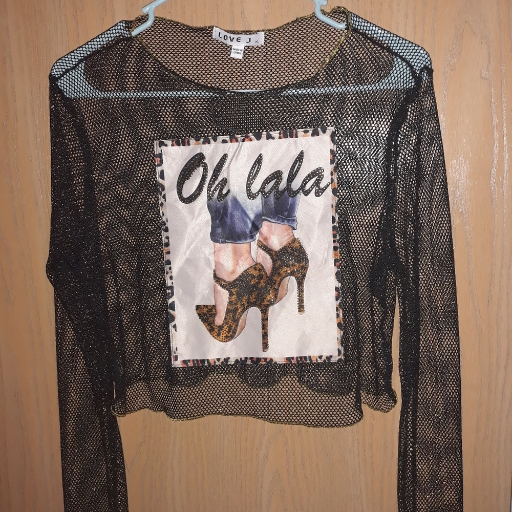 Half Shimmer Top Shirt
